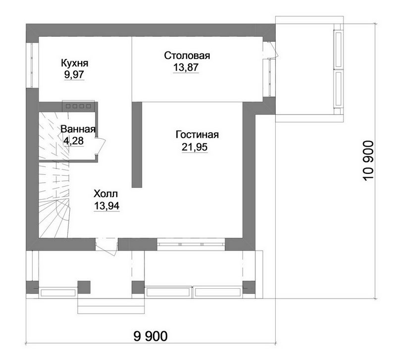 Проект современного двухэтажного дома план