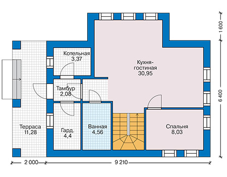 Проект кирпичного дома 42-76 план