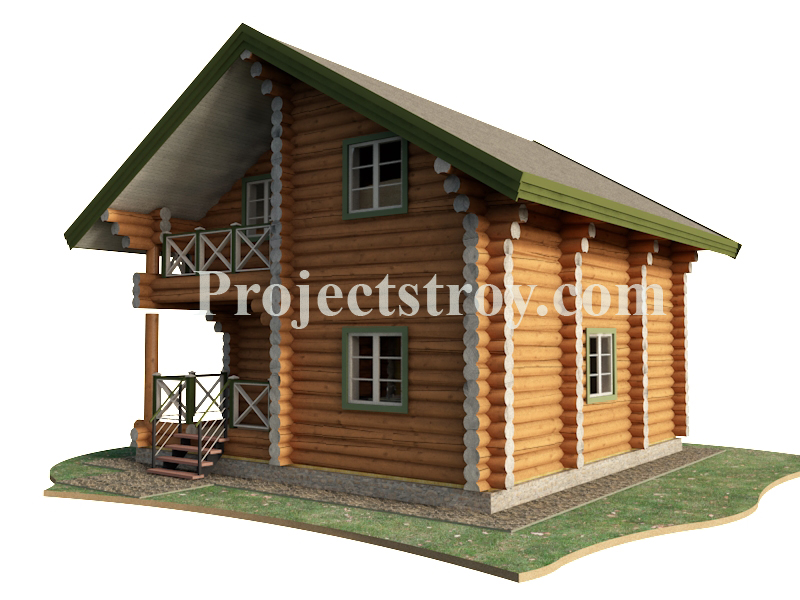 Популярный проект деревянного дома для дачи фасад