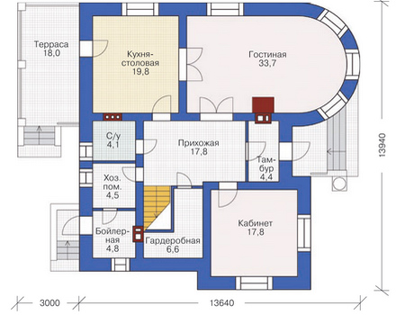 Проект кирпичного дома 37-30 план