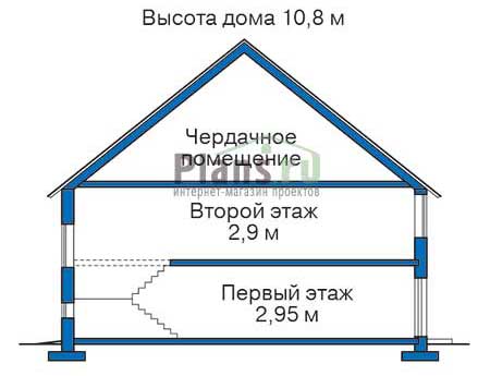 Проект кирпичного дома 37-54 план