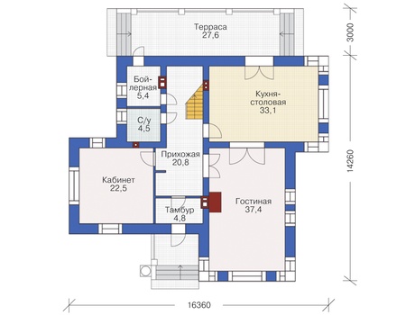 Проект кирпичного дома 37-81 план