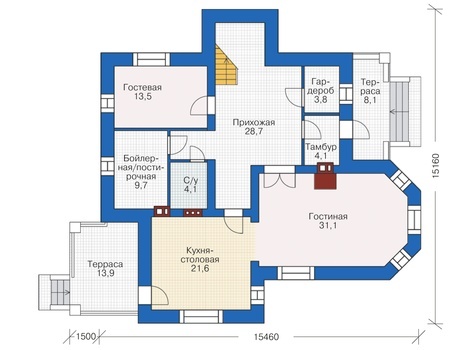 Проект кирпичного дома 38-39 план
