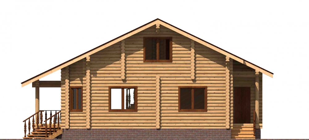 Проект бревенчатого дома AM-2014 фасад