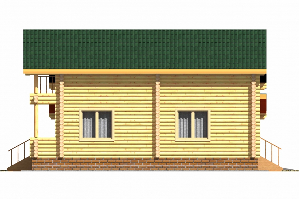 Проект бревенчатого дома AM-2015 фасад