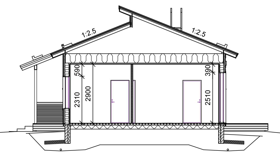 Финский одноэтажный каркасный дом (полный проект!) план