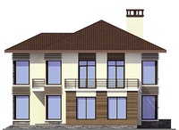 Проект кирпичного дома 38-72 фасад