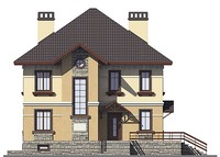 Проект кирпичного дома 38-80 фасад
