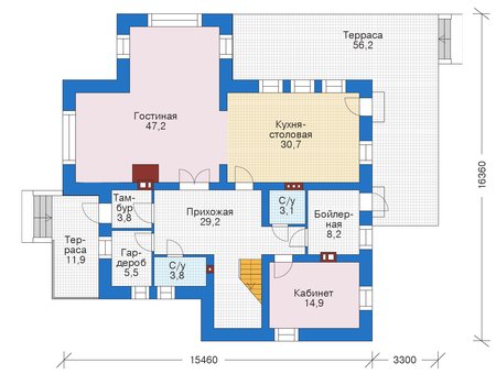 Проект кирпичного дома 39-16 план