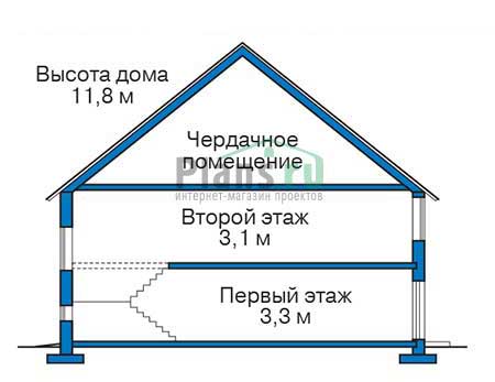 Проект кирпичного дома 39-52 план