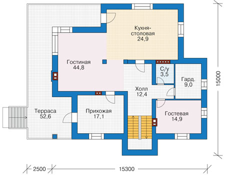 Проект кирпичного дома 40-07 план