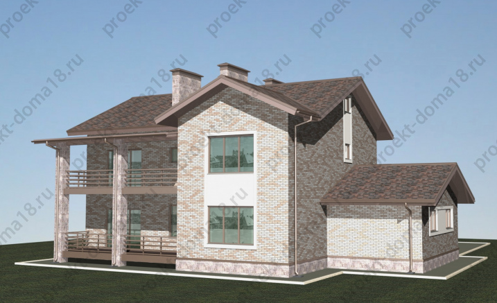 Проект двухэтажного дома с гаражом  К-06-17 фасад