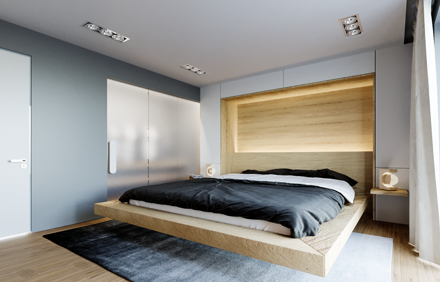 Дизайн спальни на 2 этаже дома