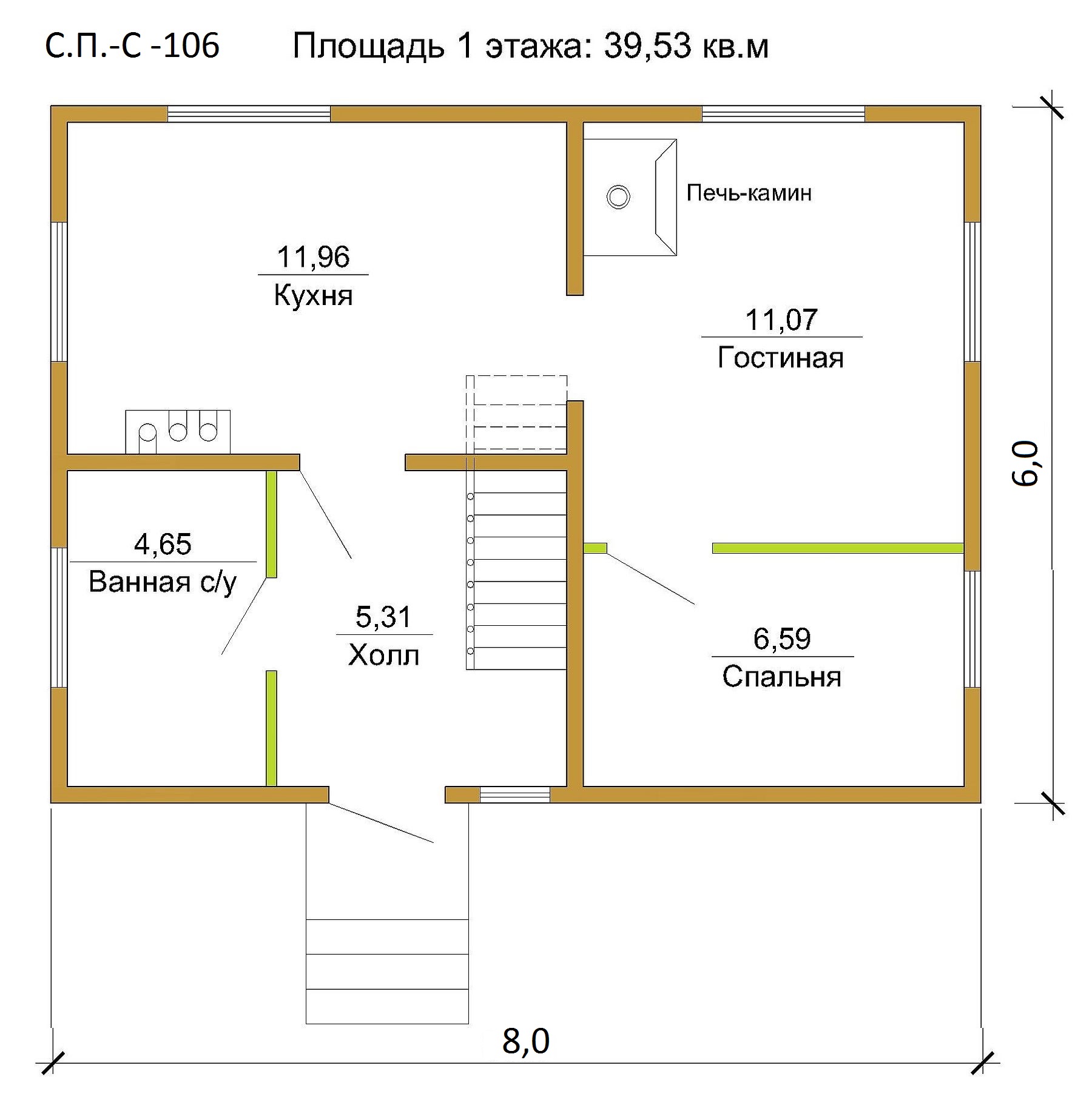 Проект небольшого дома 79 кв.м / Артикул СПС-106 план