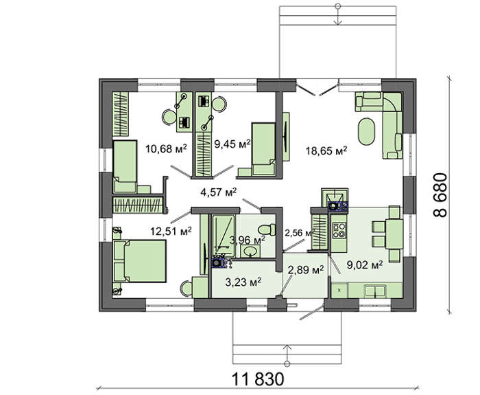 Проект дома 4m3518 план