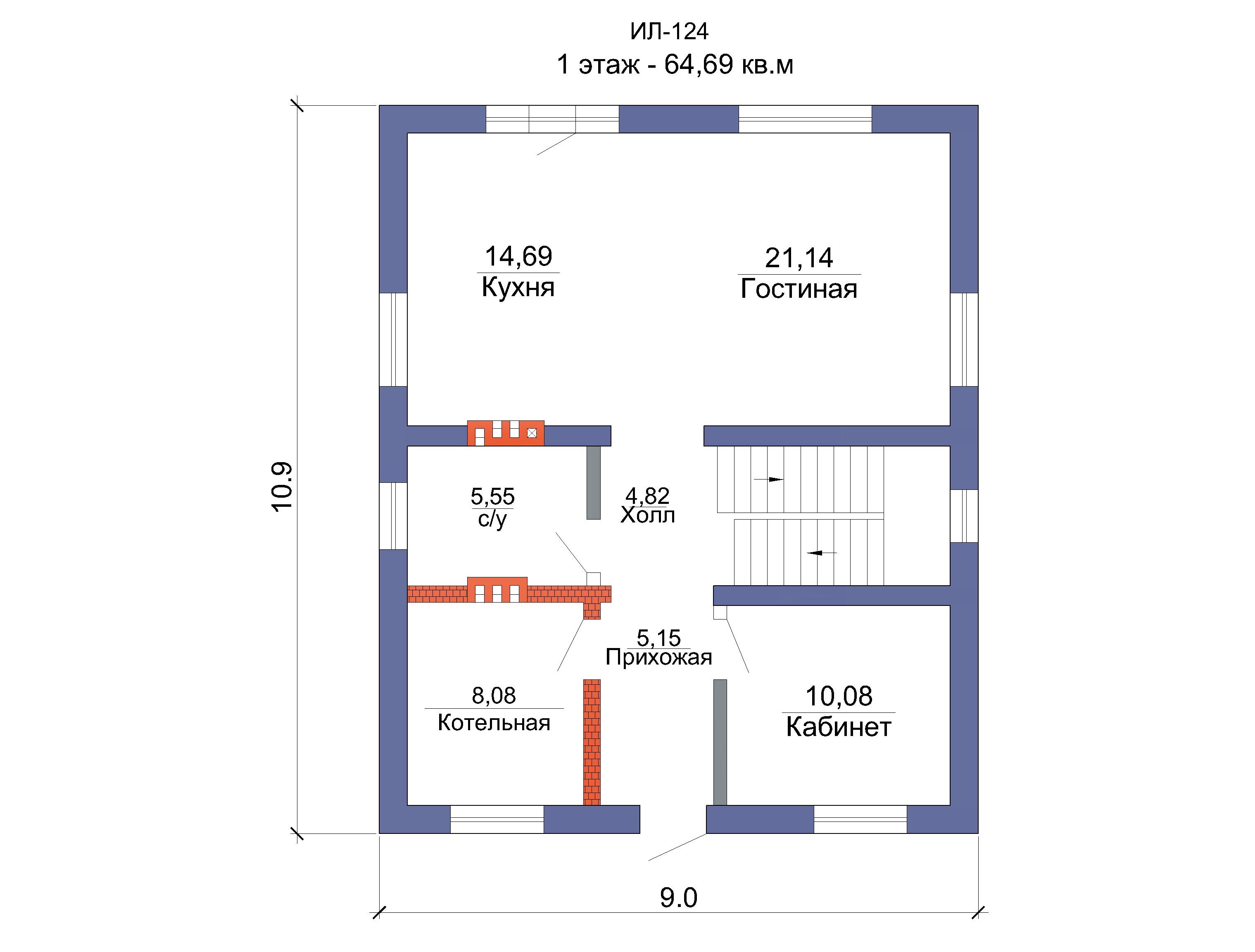Готовый проект дома 164 кв.м // Артикул ИЛ-124 план
