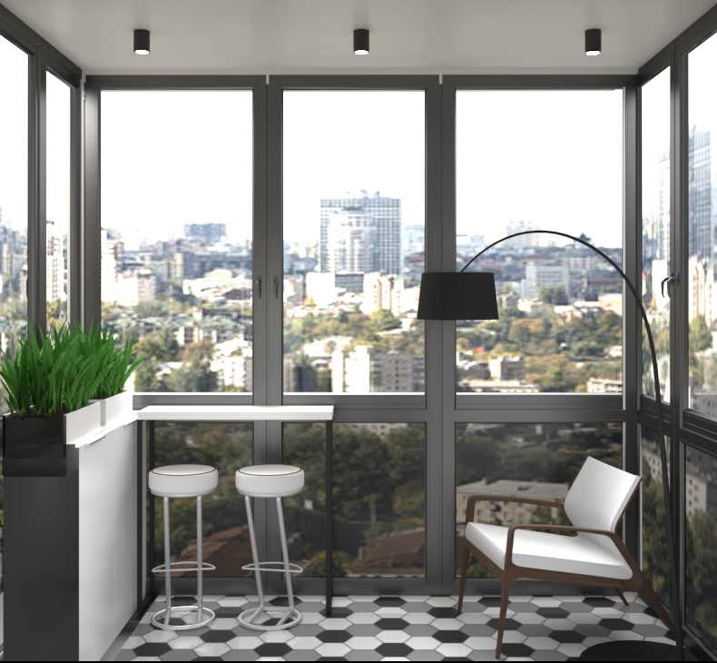 Дизайн балкона панорамные окна