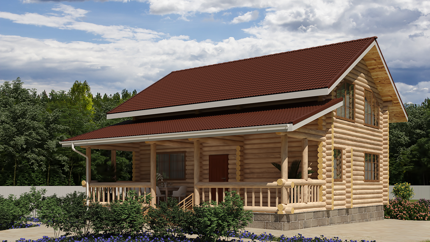 Проект деревянного дома 83 кв.м // Артикул R-21 фасад