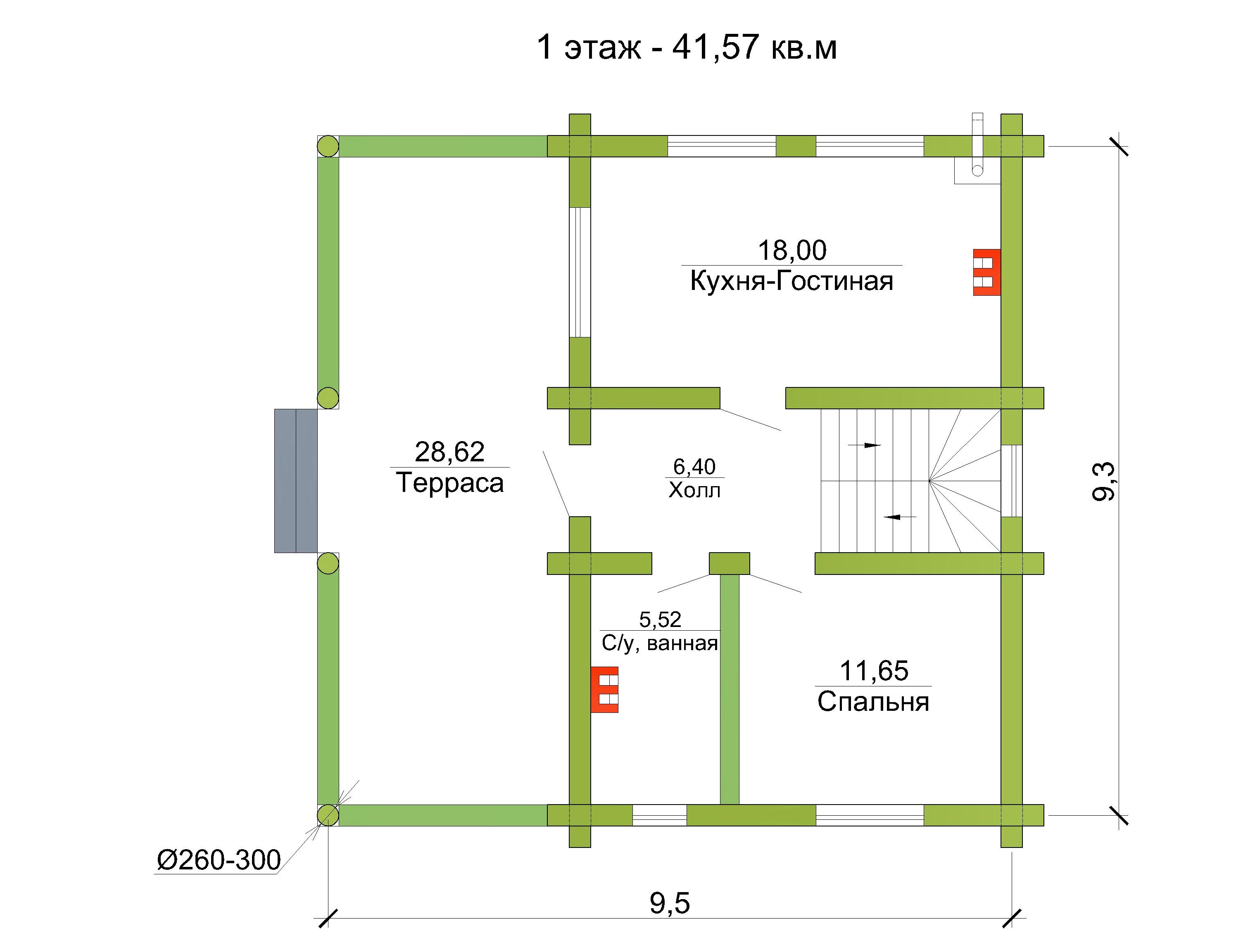 Проект деревянного дома 83 кв.м // Артикул R-21 план