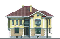 Проект бетонного дома 52-36 фасад