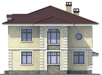 Проект бетонного дома 53-45 фасад