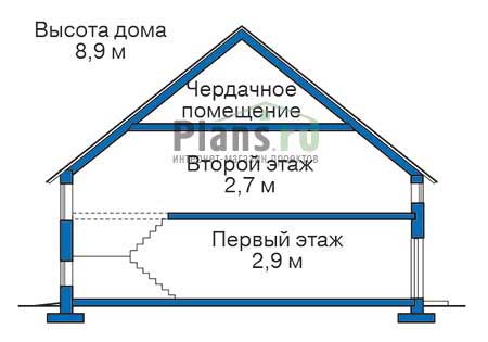 Проект бетонного дома 53-50 план