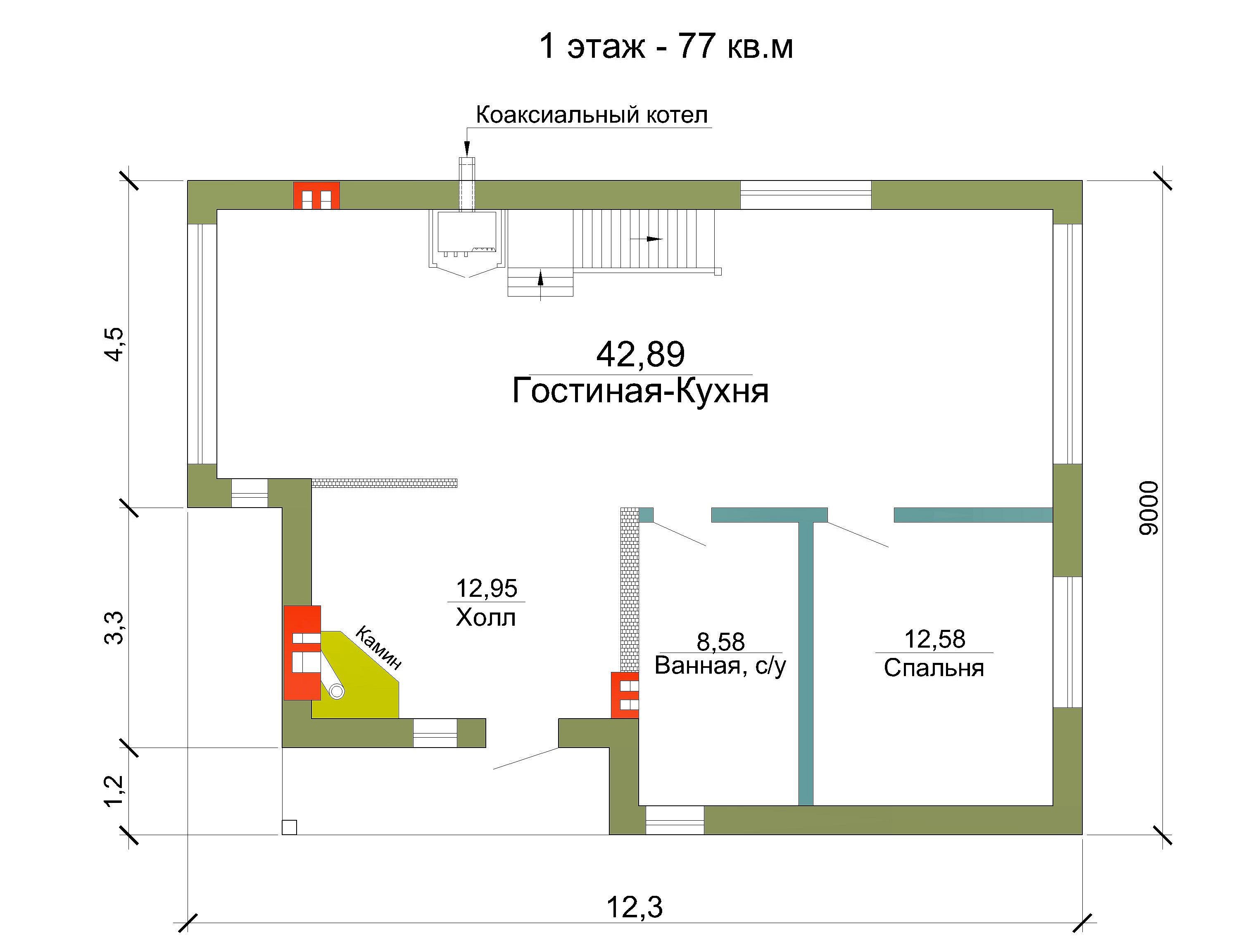 Готовый проект дома 104 кв.м / Артикул R-3 план