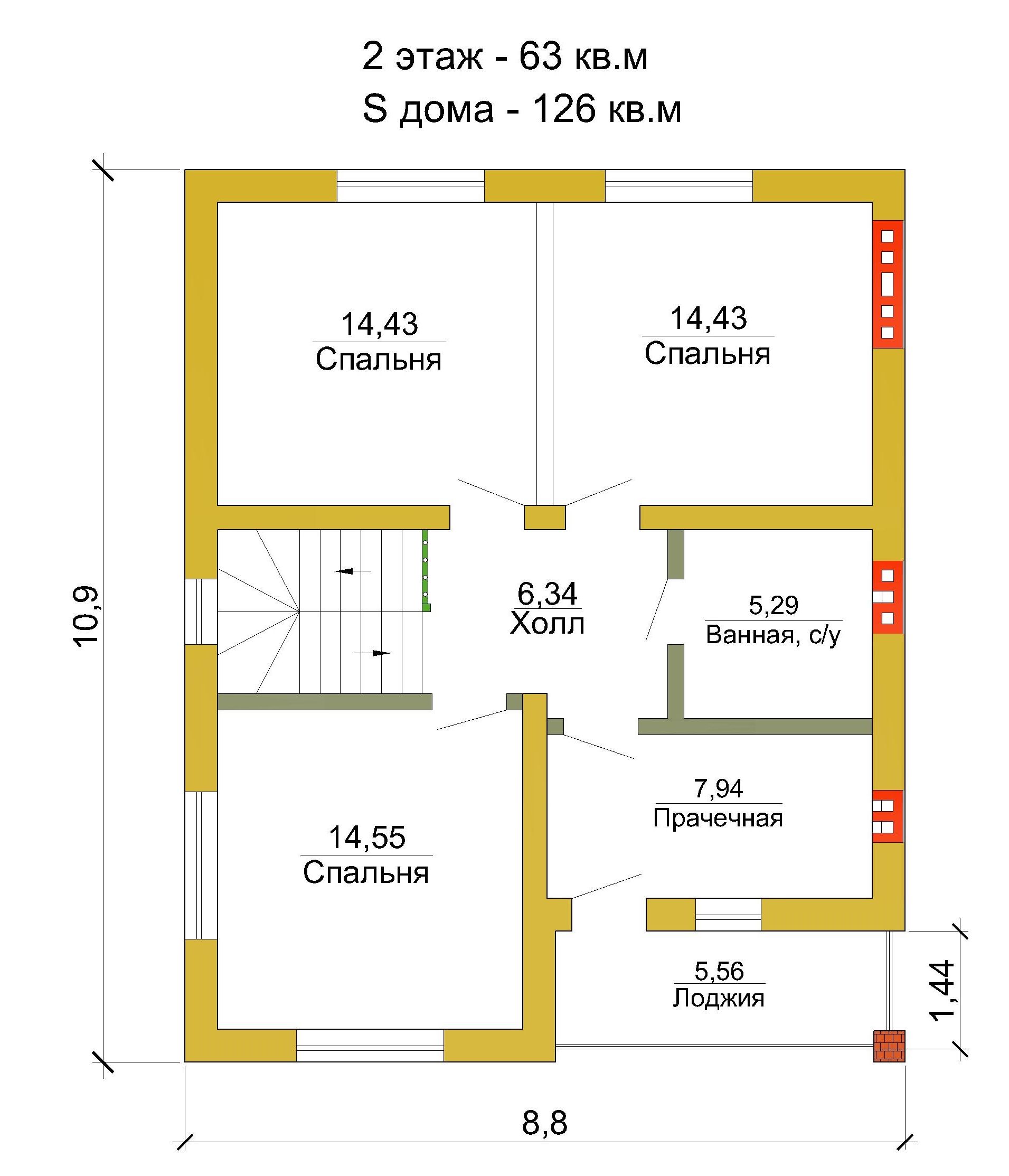 Готовый проект дома 126 кв.м // Артикул R-74 план