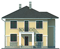 Проект бетонного дома 53-91 фасад