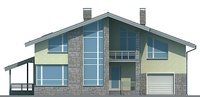 Проект бетонного дома 54-44 фасад