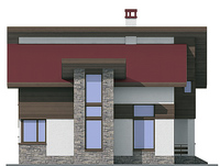 Проект бетонного дома 54-79 фасад