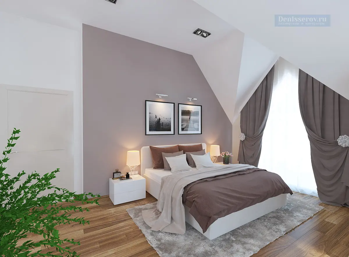 Спальня в мансарде загородного дома   5