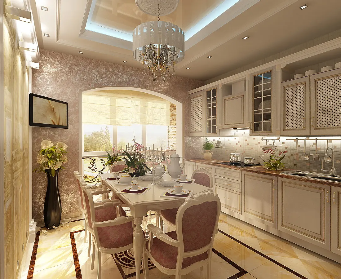 Кухня в трехкомнатной квартире            6