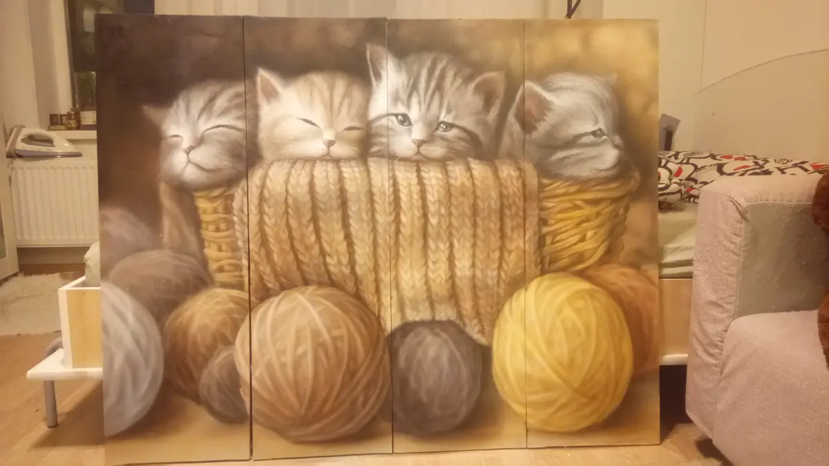Полиптих на холсте "котята"  2