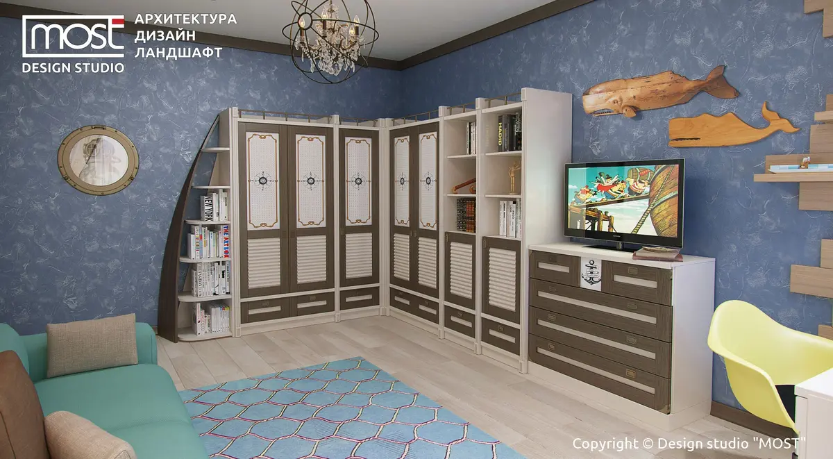 Детская для мальчика в морском стиле 2