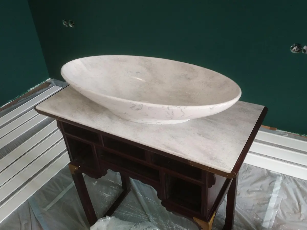 Столешница и раковина для ванной комнаты из искусственного камня Corian Arrowroot  1