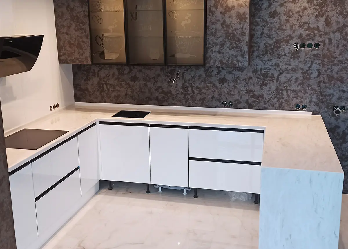Кухонная столешница Corian с мраморной текстурой 4