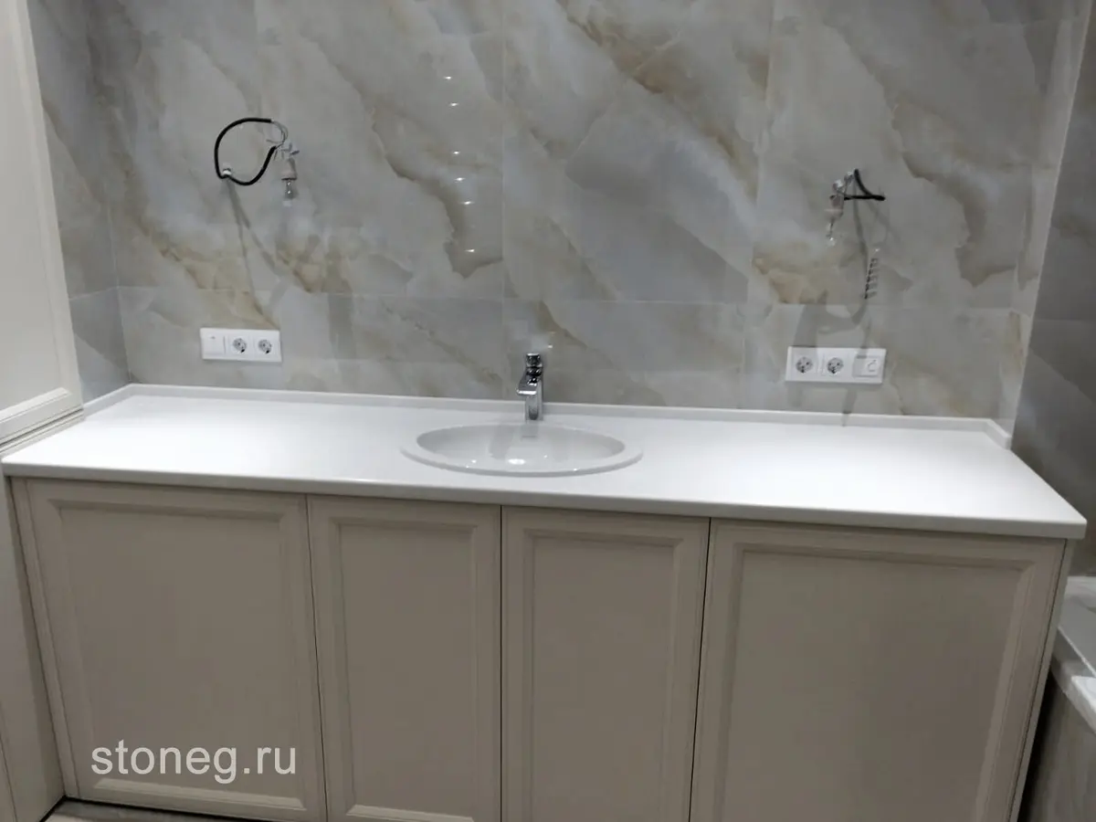 Мраморная столешница из камня Corian для ванной  2