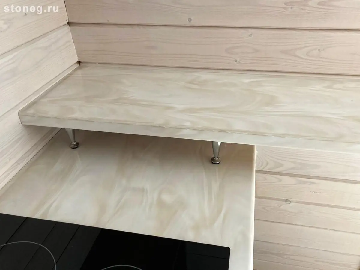Hanex: столешница с барной стойкой из камня для загородного дома 4