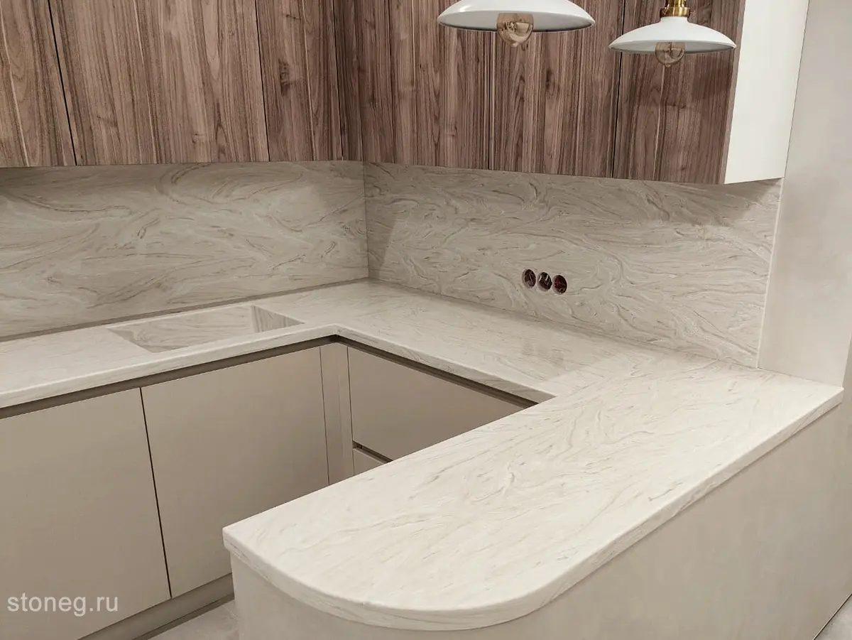 Grandex Marble: кухонная столешница, барная стойка, мойка, стеновые панели 1