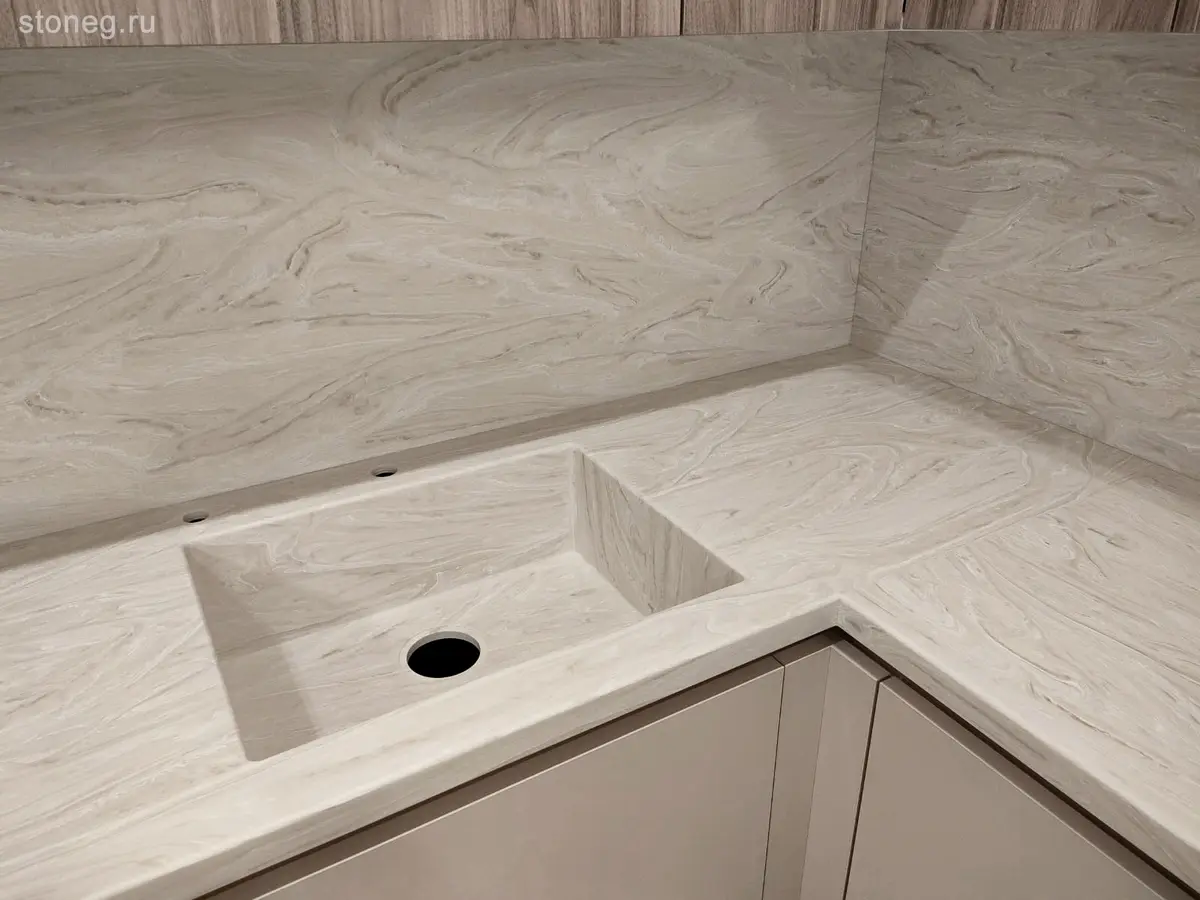 Grandex Marble: кухонная столешница, барная стойка, мойка, стеновые панели 5