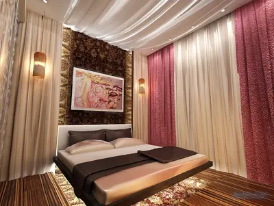 Спальная комната 16 кв. м для молодой девушки.