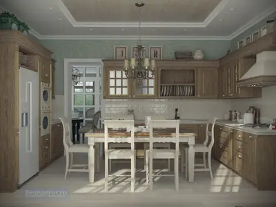 Кухня на первом этаже загородного дома