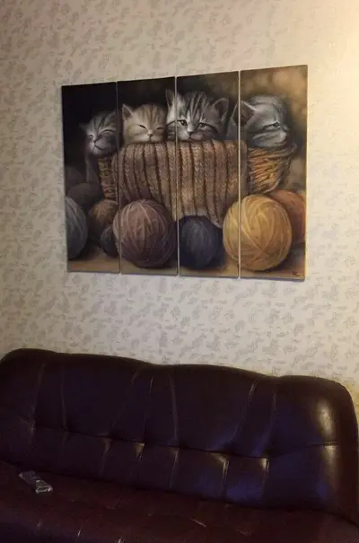 Полиптих на холсте "котята" 