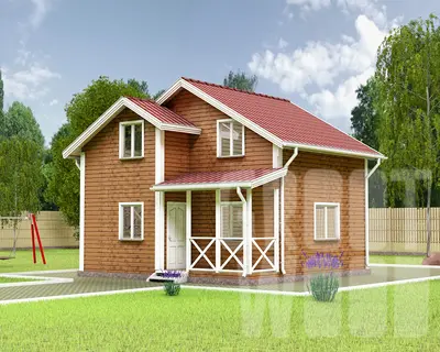 Полутораэтажный дом 7 х 7 м, 93 кв. м.