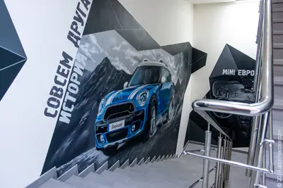 Роспись стен (граффити оформление) автоцентра Mini