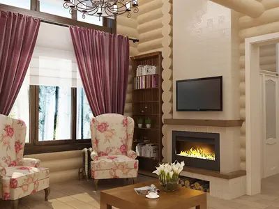 Дизайн интерьера бревенчатого дома.