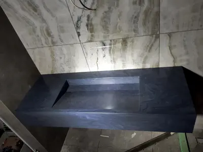 Столешница с прямоугольной раковиной из искусственного камня Corian Evening Prima