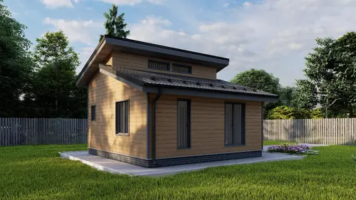 Проект дома с антресолью 50 м2 из СИП панелей
