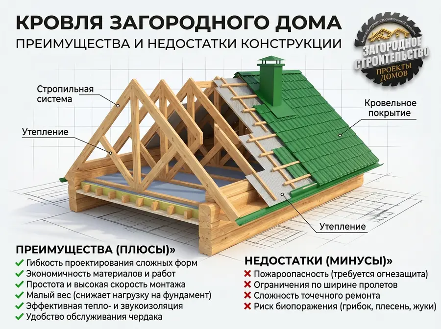 Особенности традиционных крыш с холодным чердаком для кровли загородного дома - Фото 1